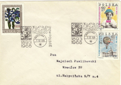 1968 [KO68 375] 75 lat ruchu filatelistycznego w Polsce - Wa